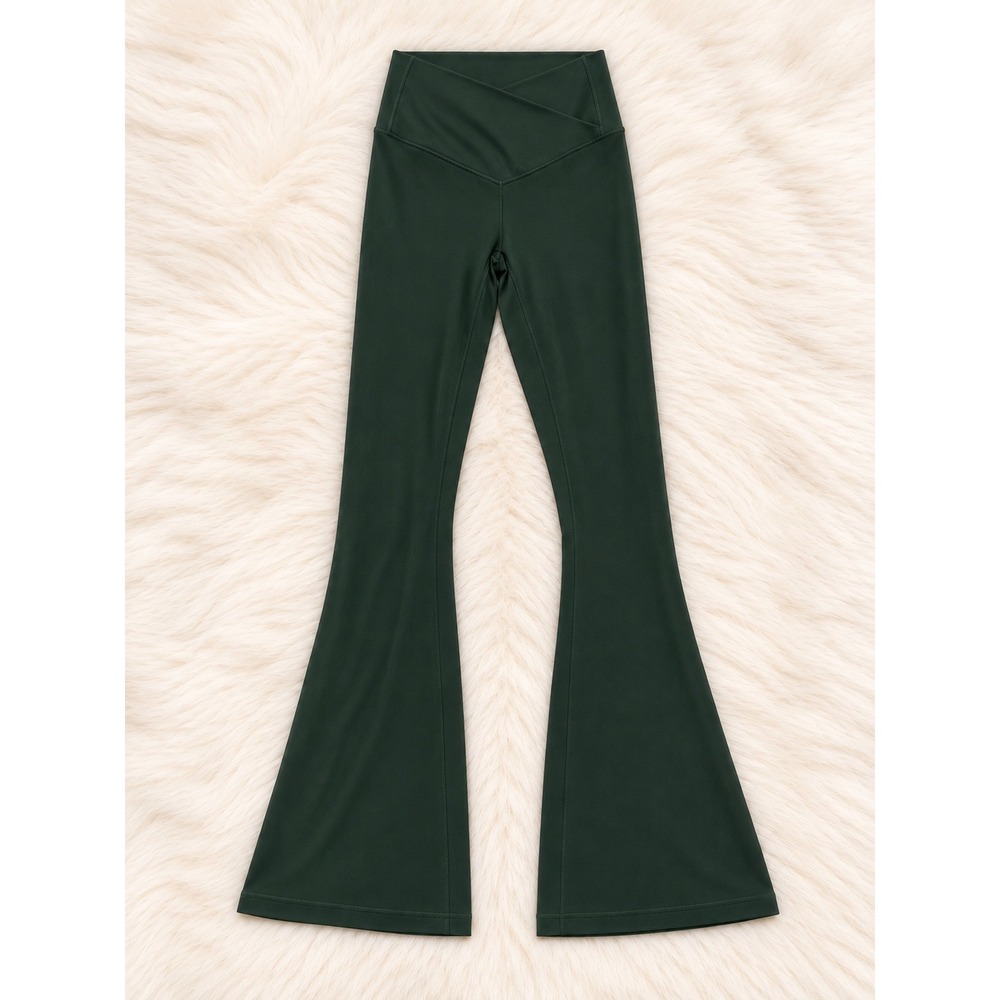Offline by Aerie Womens XS Crossover High Rise Flare Leggings Dark Green Long
